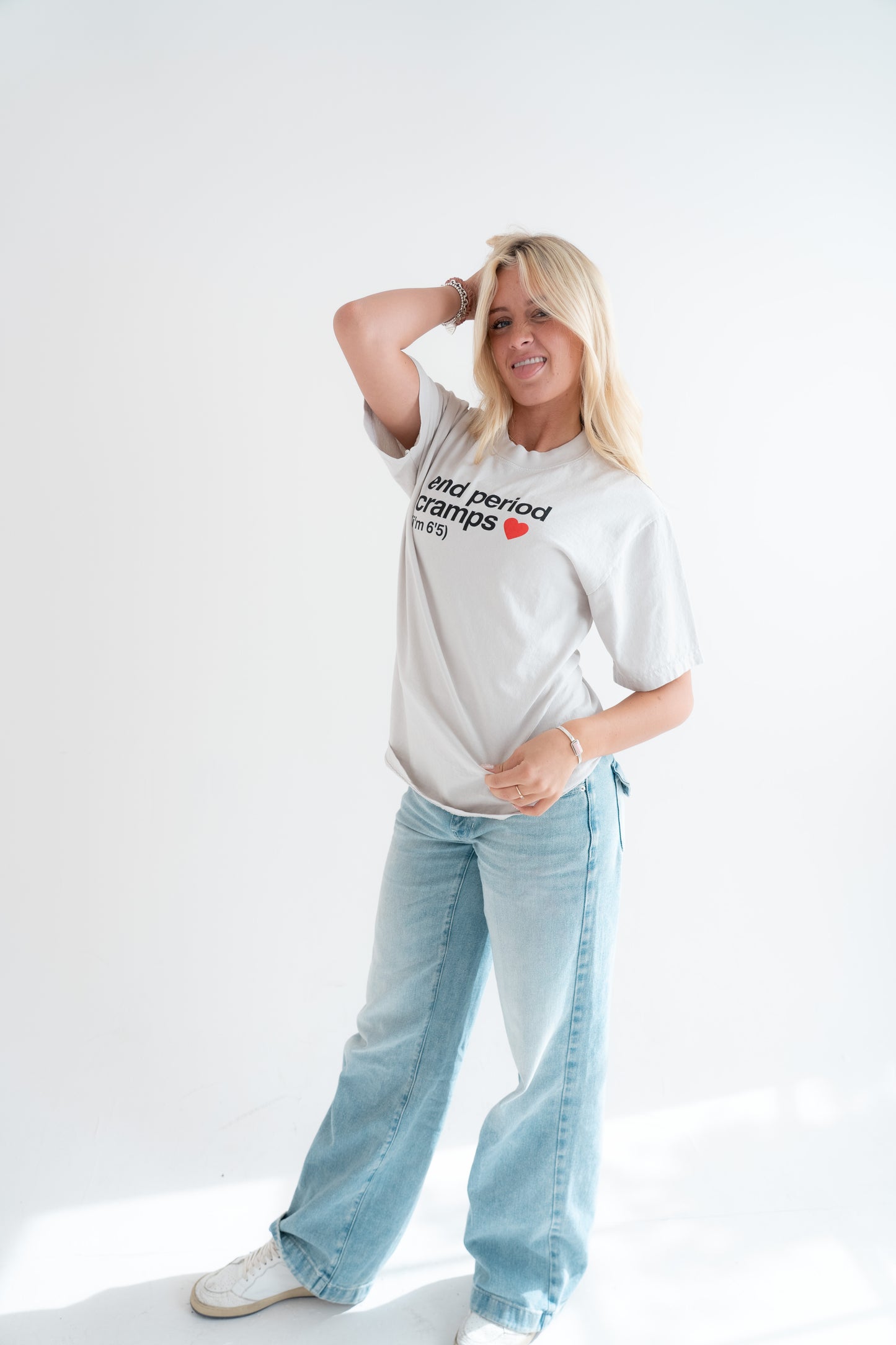 end period cramps cement tee (red heart)