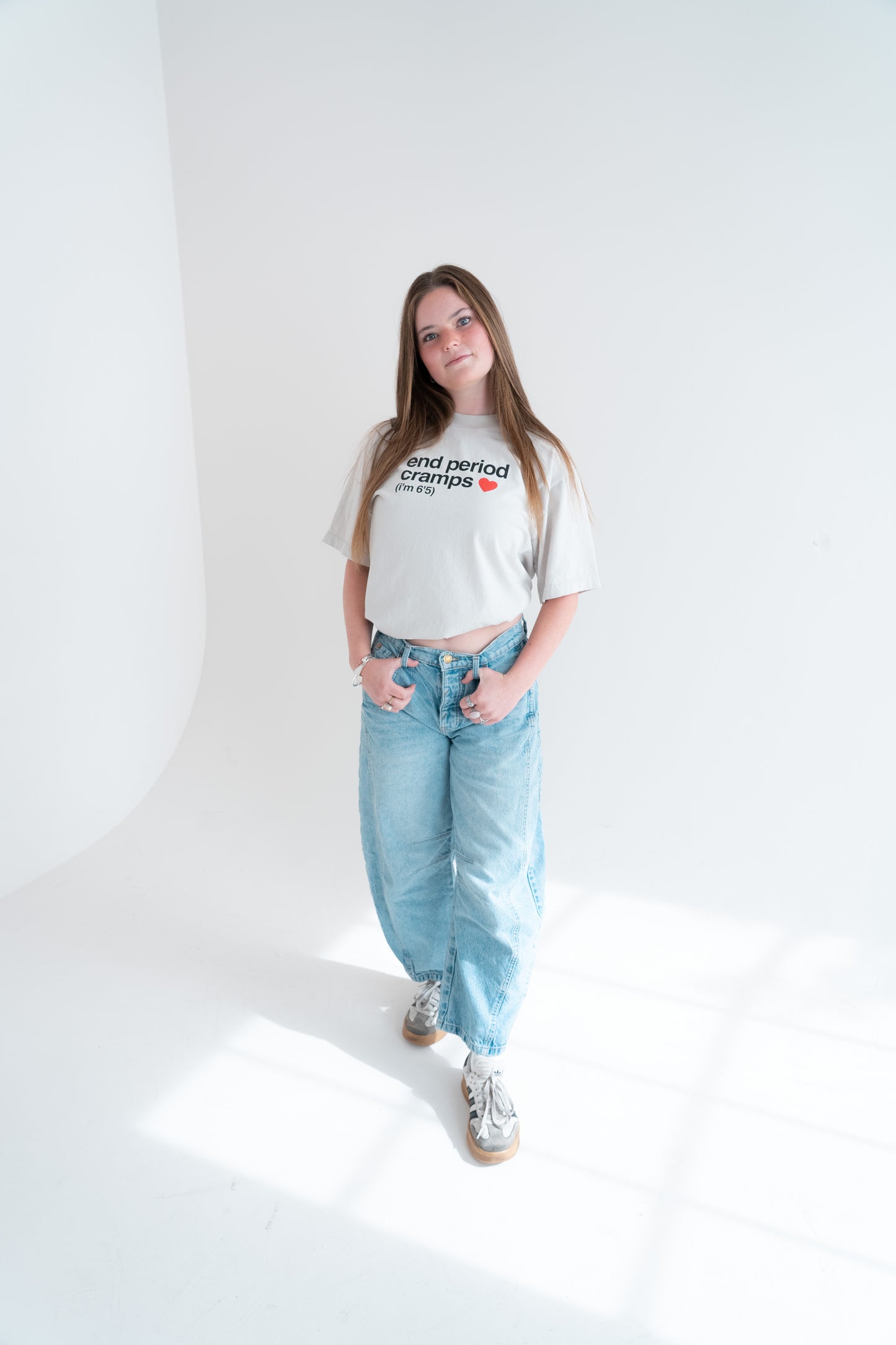 end period cramps cement tee (red heart)