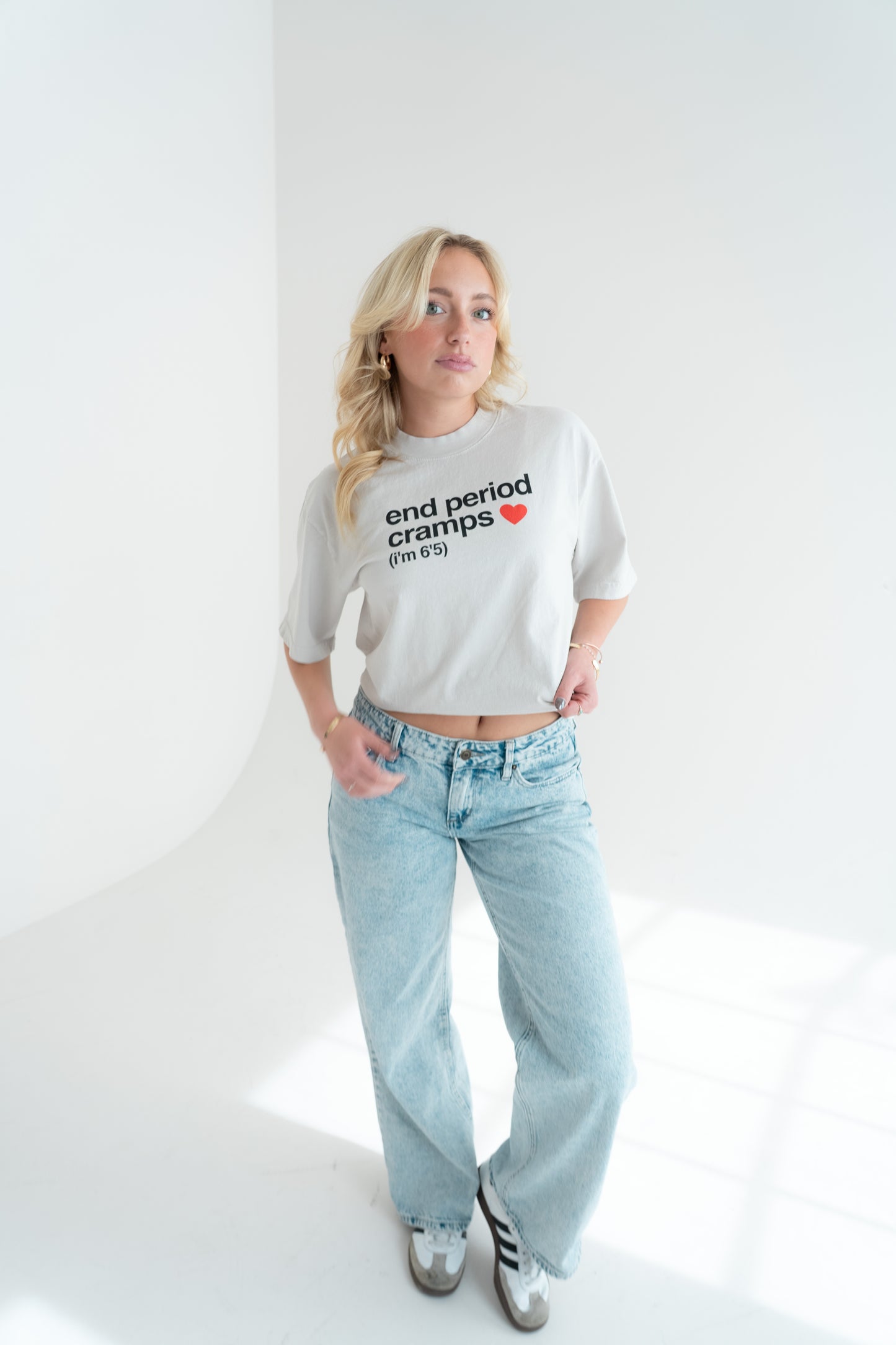 end period cramps cement tee (red heart)