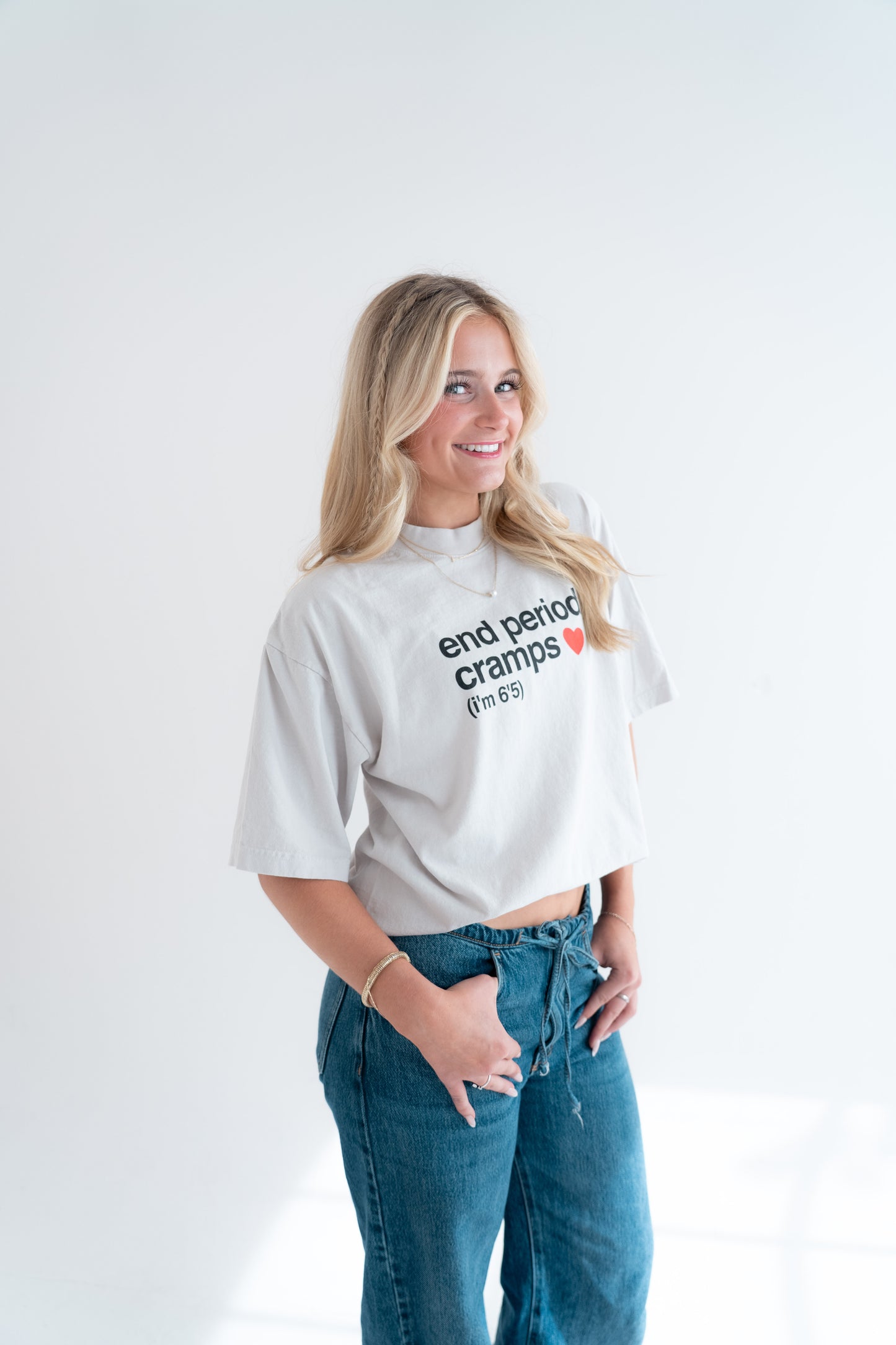 end period cramps cement tee (red heart)