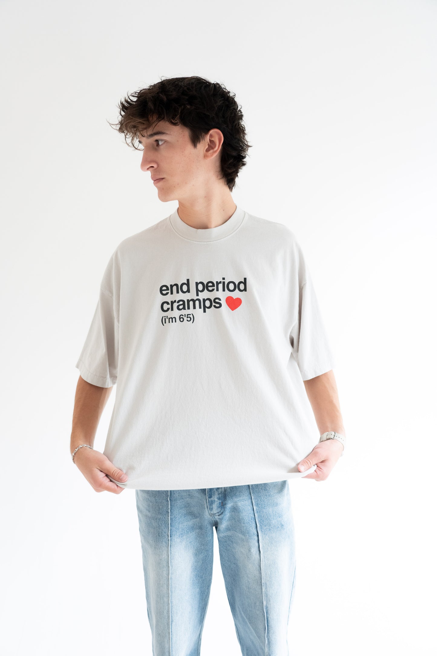 end period cramps cement tee (red heart)