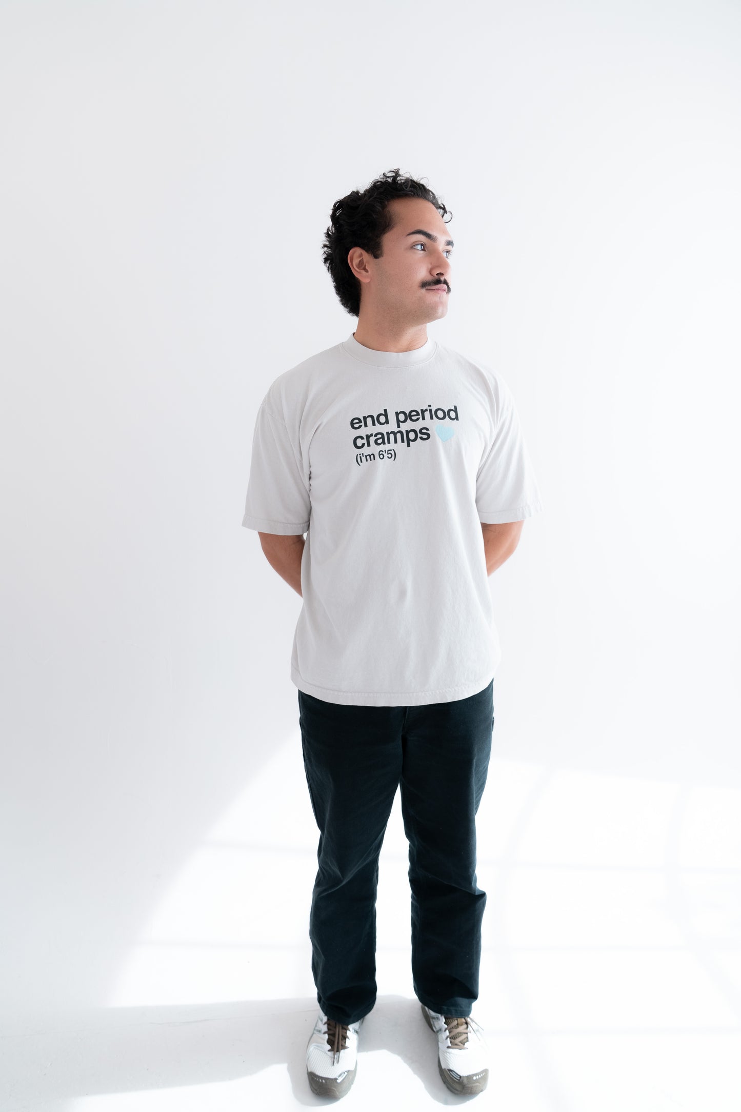 end period cramps cement tee (blue heart)